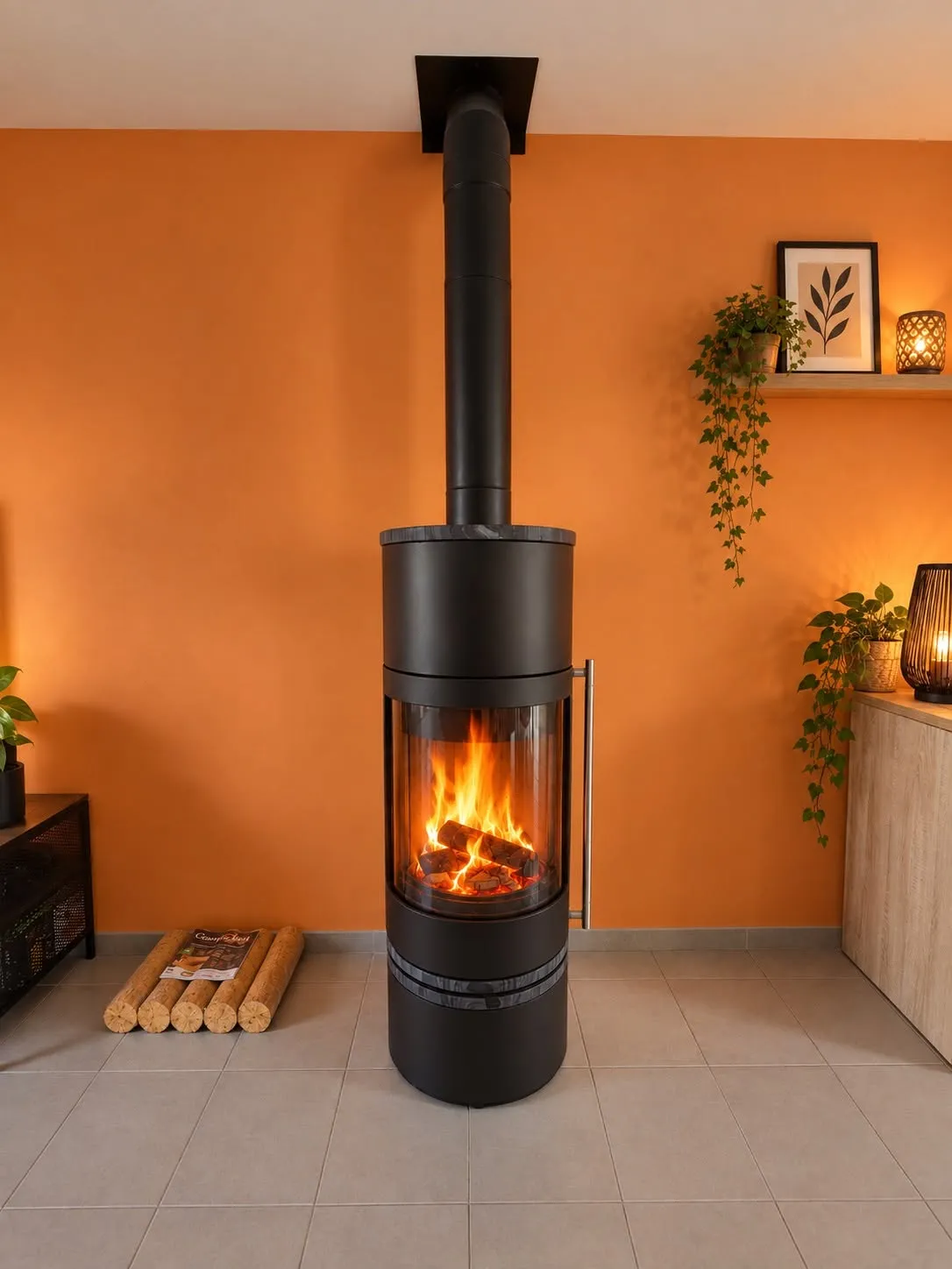Poêle à bois Lotus, installé par FK Énergie